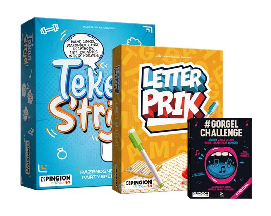 Bundel - Tekenstrijd + Letterprik + #GorgelChallenge